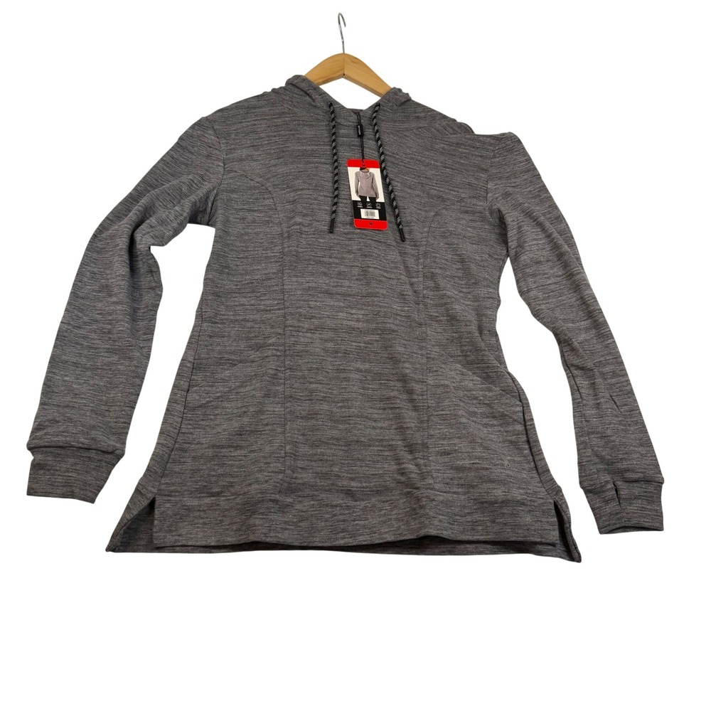 Spyder Active Womens Hoodie Gray Space Dye Pullover Thumbhole SP144U Medium NEW